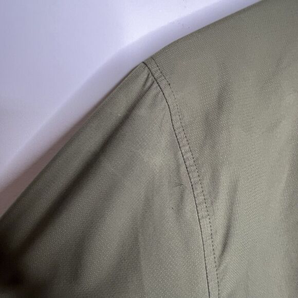 REI Jacket Mens Sz L Outdoor Softshell Lined Hidden Hood Green Full Zip - Picture 9 of 16